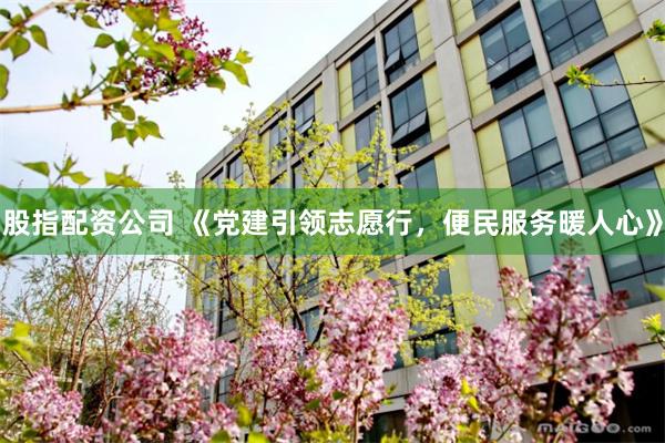 股指配资公司 《党建引领志愿行，便民服务暖人心》